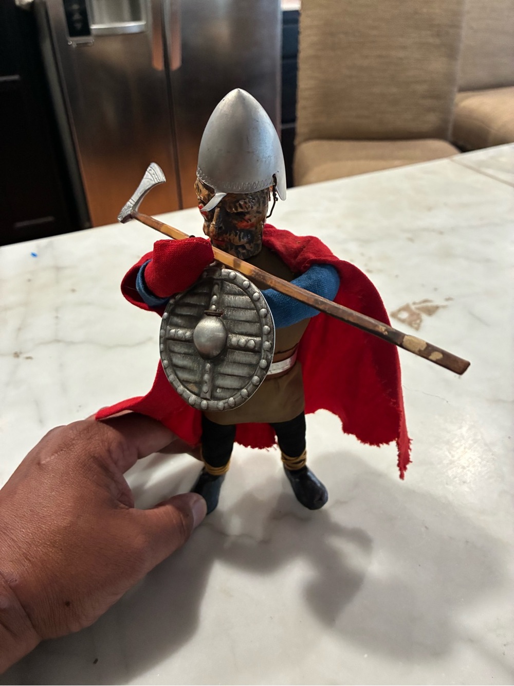 Vintage Viking Warrior Knight Rare Realistic Outfit Folk Art Doll Figure